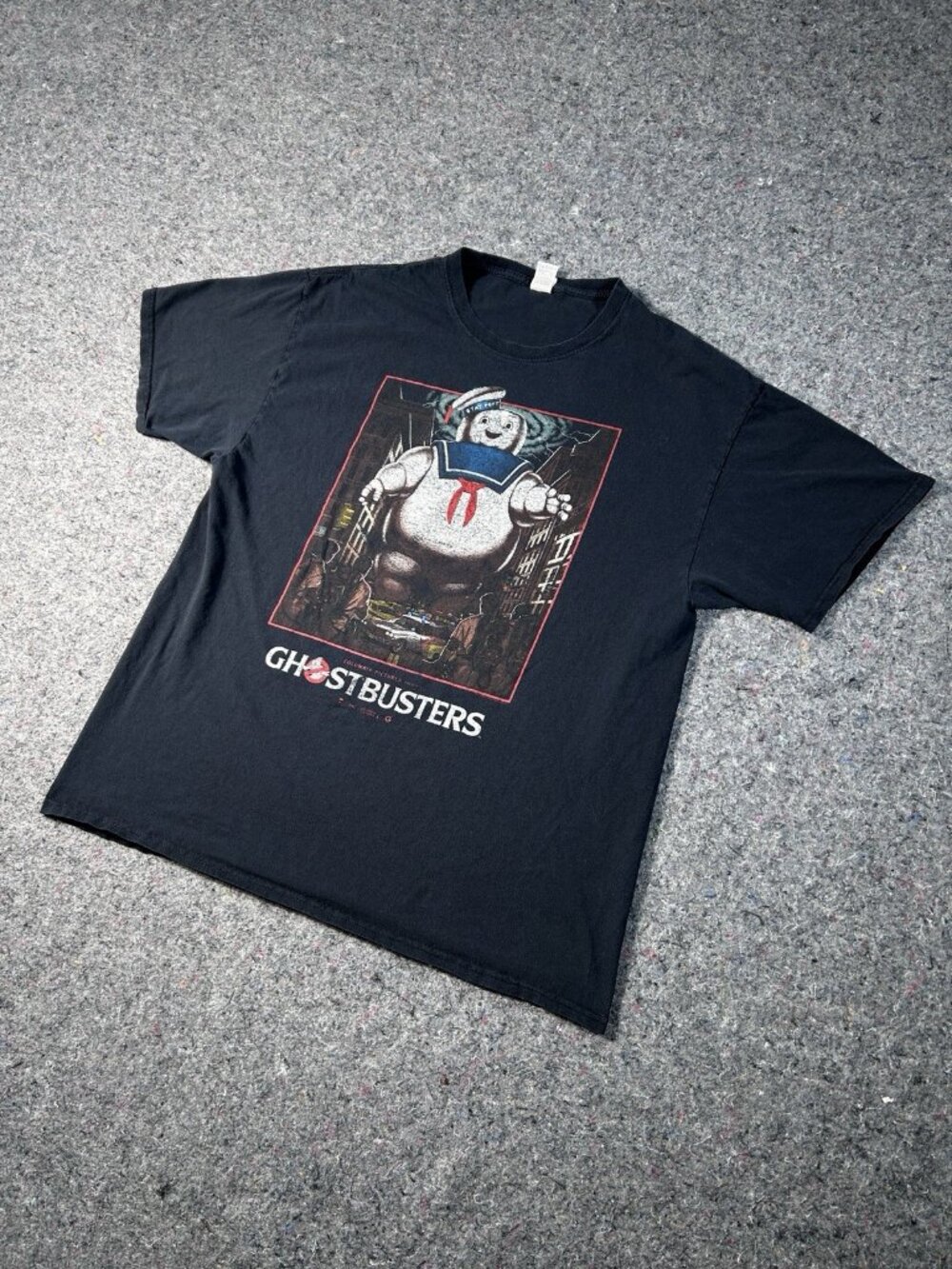 Ghostbusters Stay Puft Marshmallow Man Graphic Tee Fruit Of Loom Xl Black Tee